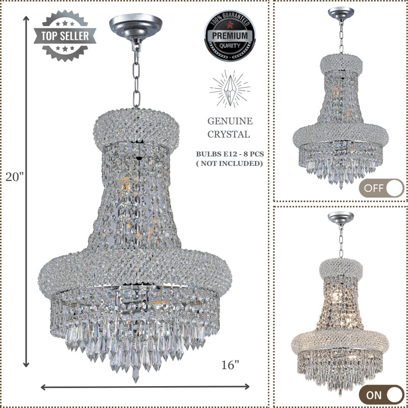 Lustre empire 14 lumières Montrey, Chrome chrome, 8