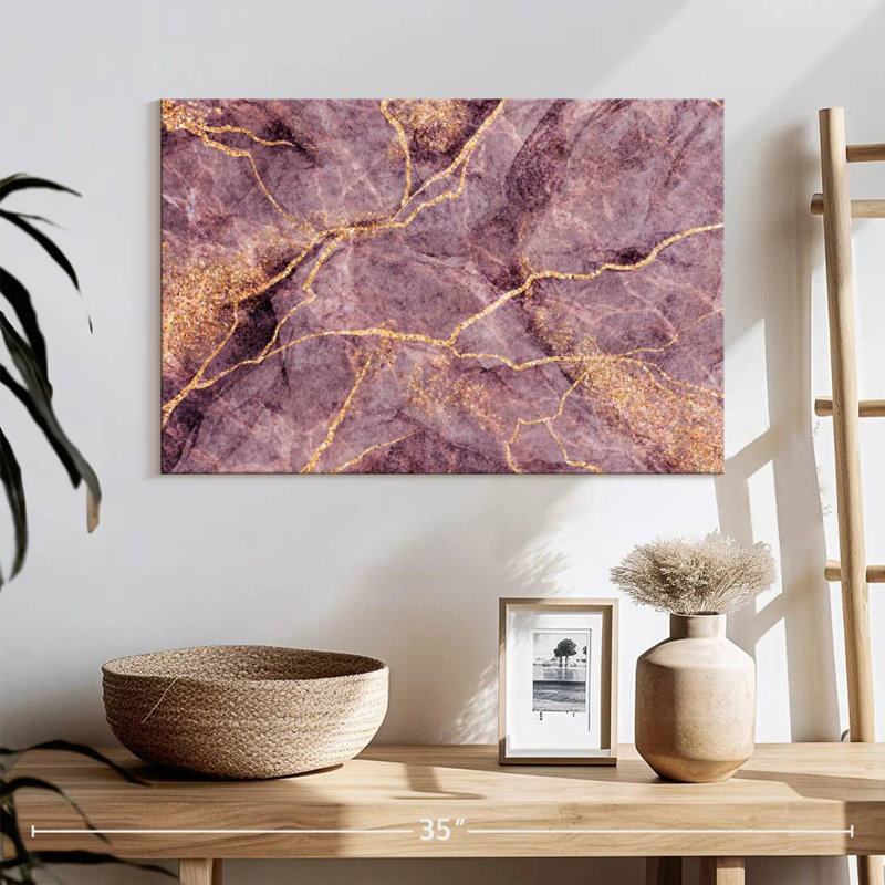 Avery Lilac Marble Abstract, 16" H x 24" W
