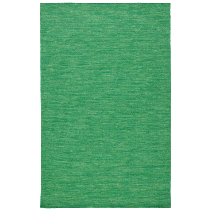 Kilim Hand Loomed Wool/Cotton Rug in Green, Rectangle 3' x 5'