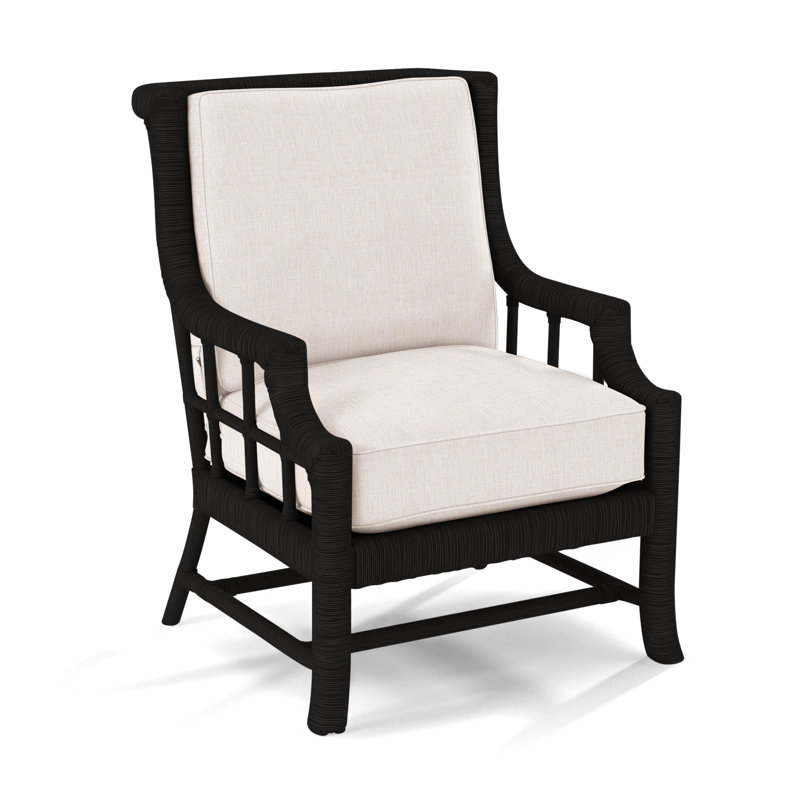 Fauteuil Lafayette, Performance blanc sucre; 0863-91, Noir antique