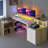Carolgene 65'' L Shaped Desk with Power Outlets & LED Lights-1238665950