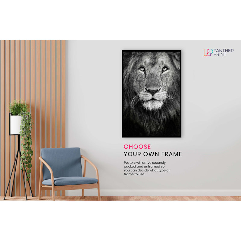 Lion King Face Portrait - No Frame Print, 46cm H x 31cm W x 0.5cm D