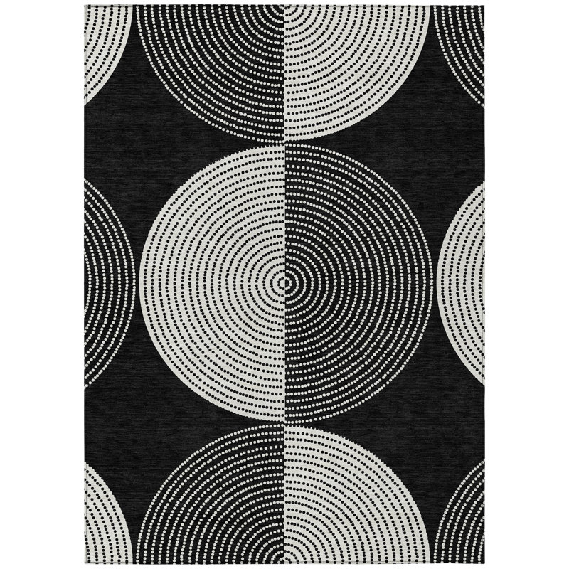 Machine Washable Indoor/Outdoor Jenning ACN2275 Geometric Rug, Rectangle 3' x 5'