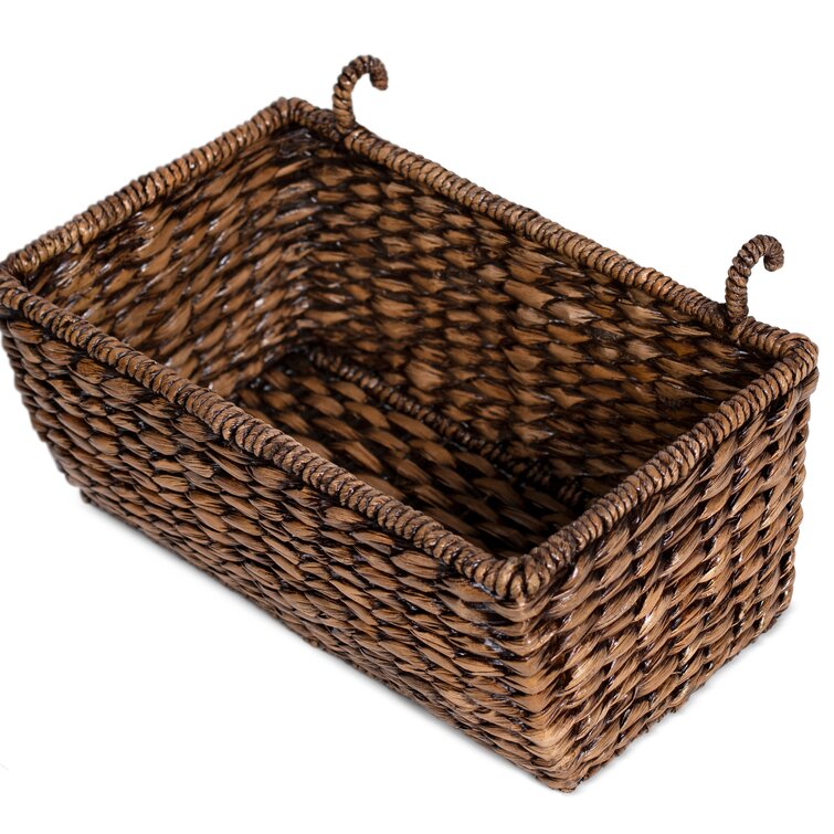 BirdRock Home Woven Storage Shelf Organizer Baskets with Handles - Natural