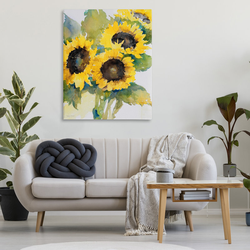 Art mural sur toile Blooming Sunflower Bundle par Theresa Heidel, H 48 po x l 36 po