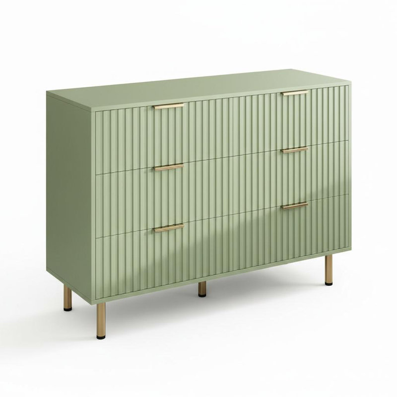 Commode 6 tiroirs Modern, Vert