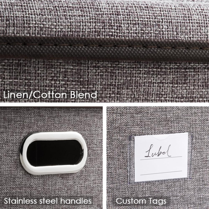 Brayden Studio Fabric Bin, Grey