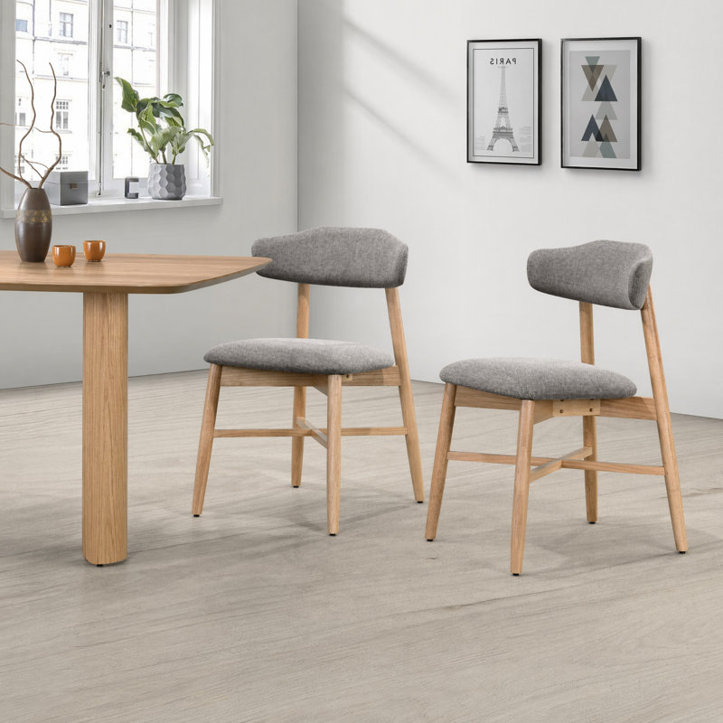 Chaise rembourrée en bois massif, Tanné