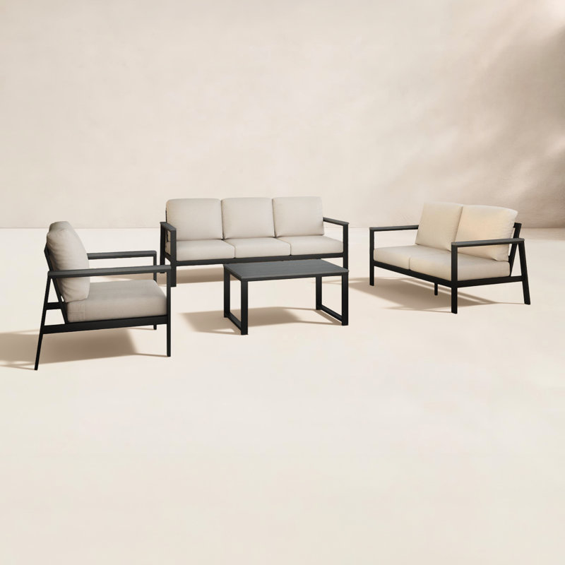 Ensemble de conversation avec canapé 4 pièces Townsend avec coussins Sunbrella®, Argent coulé Sunbrella®