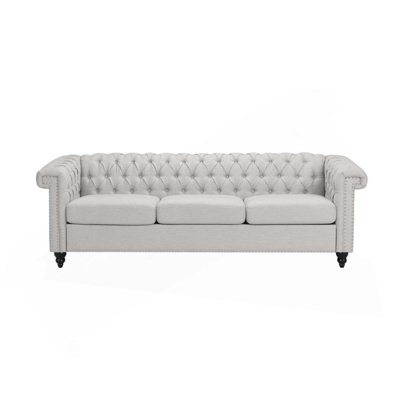 Canapé Chesterfield Marcel, Grey Fabric 1