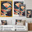 «Graphic Mountain Trees in Orange and Blue III», reproduction sur toile-87381989-87381990