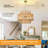 Boho Rattan Chandelier Light Fixture