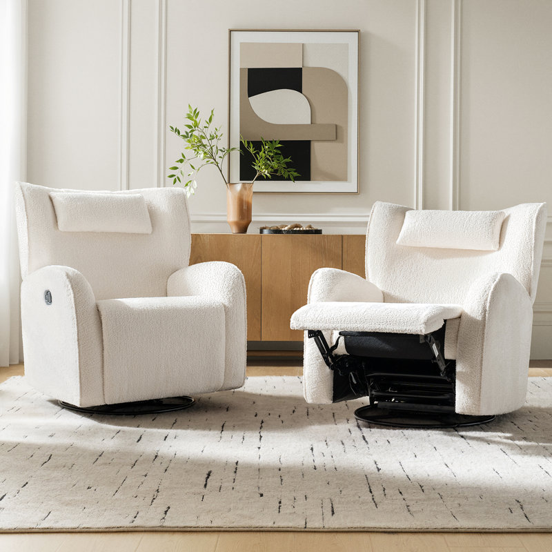 Fauteuil inclinable et pivotant Axel, Ivoire ivoire