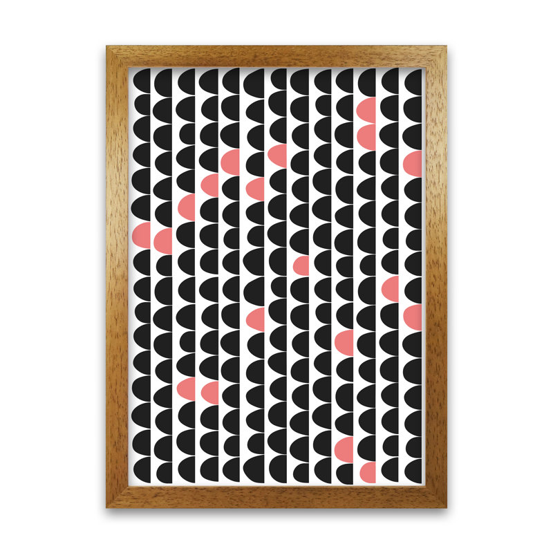 Minimal Mid Century Original - Print, 84cm H x 59cm W x 3cm D, Oak Frame