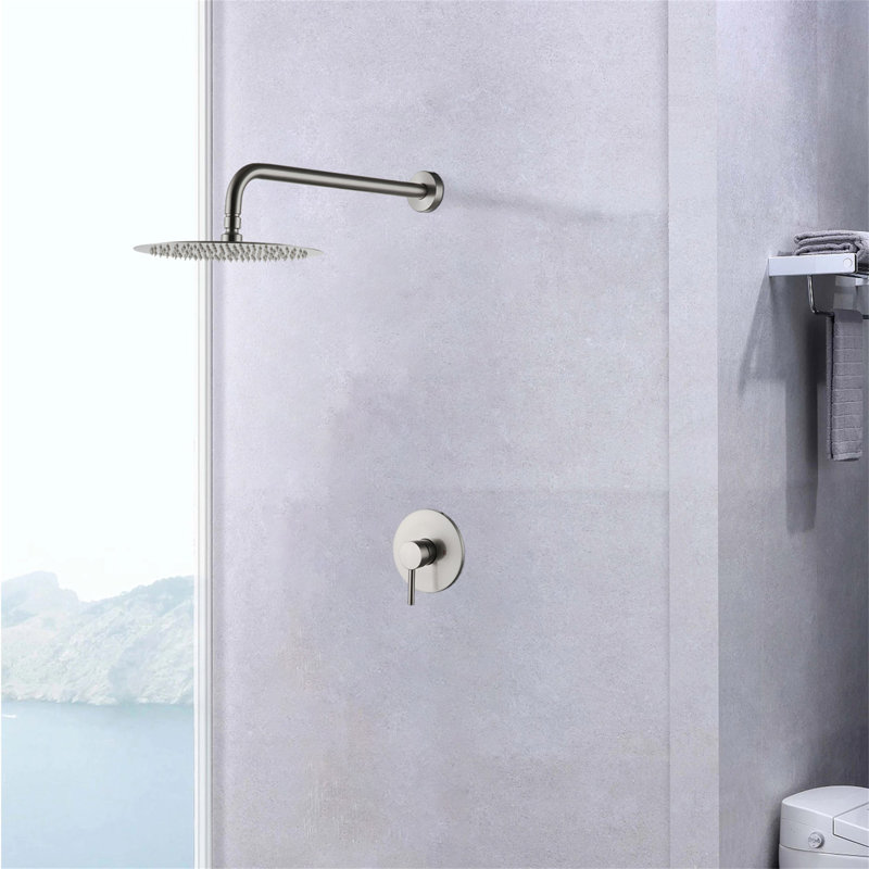 Wall Mounted Shower Faucet(Valve Included), Brushed Nickel