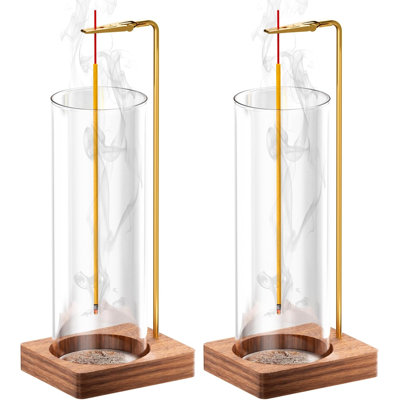 Porte-encens pour bâtonnets, brûleur d'encens en bois anti-cendre, marron