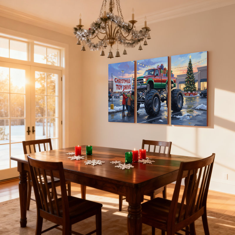 Ensemble de 3 reproductions d'art sur toile, H 18 po x l 36 po