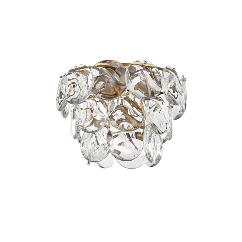Maplewood 20 inch Crystal Flush Mount in Satin Gold, 12 Lights, 15'' H X 15'' W X 20'' D, Satin Gold