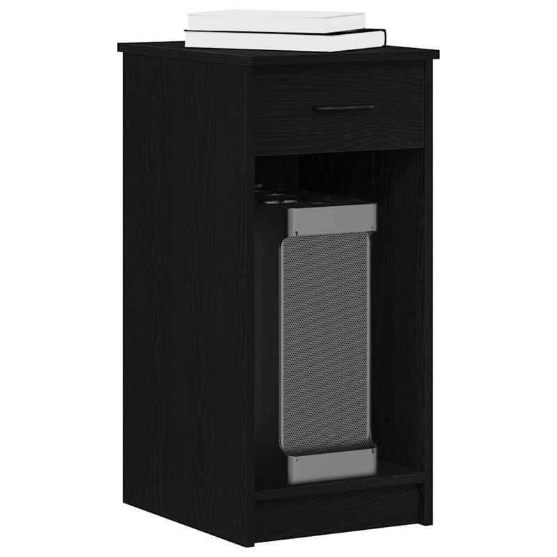 Brezina Manufactured Wood Computer Tower Stand, Black