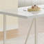  Ensemble de table de salle à manger 5 pièces avec pieds en métal et chaises à dossier vertical sans accoudoirs, blanc
