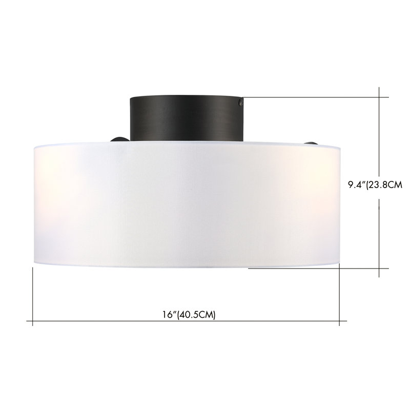 Ventilateur de plafond moderne 16 "avec lumière, Noir mat