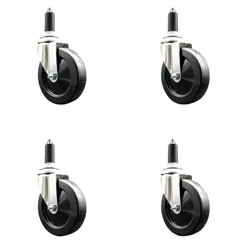 Ensemble de roulettes extensibles en caoutchouc dur, H 5 po x l 5 po