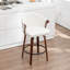Tabouret de comptoir pivotant rembourré avec structure en bois Devault-1982056339