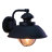 Mohnton 10.25 in. H 1-Light Textured Black Coastal Outdoor Wall Sconce made of Durable Steel, Clear Seeded Glass Shade, LED Compatible, Use for Exterior Porch Patio Front Door or Garage-1792691608-1834040502