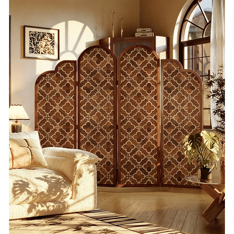 Paravent de chambre à coucher Qoiqisha, 4, H 78,7 po x l 70,9 po x P 1,5 po