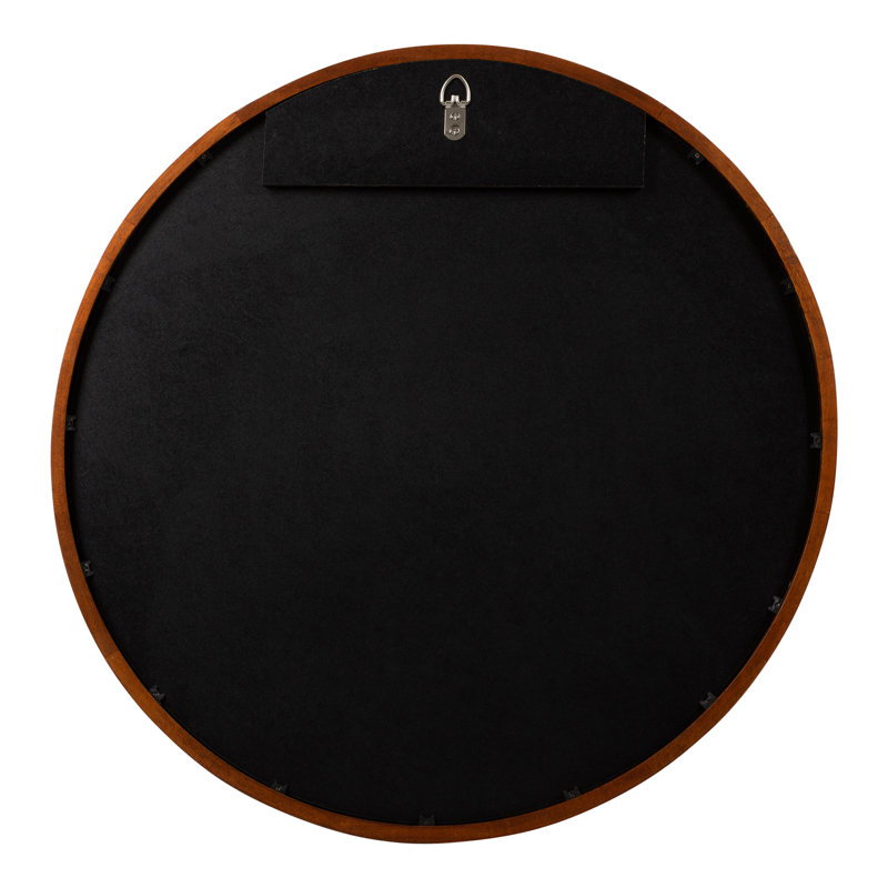 Glover Solid Wood Mirror, Walnut Brown, 24" x 24"