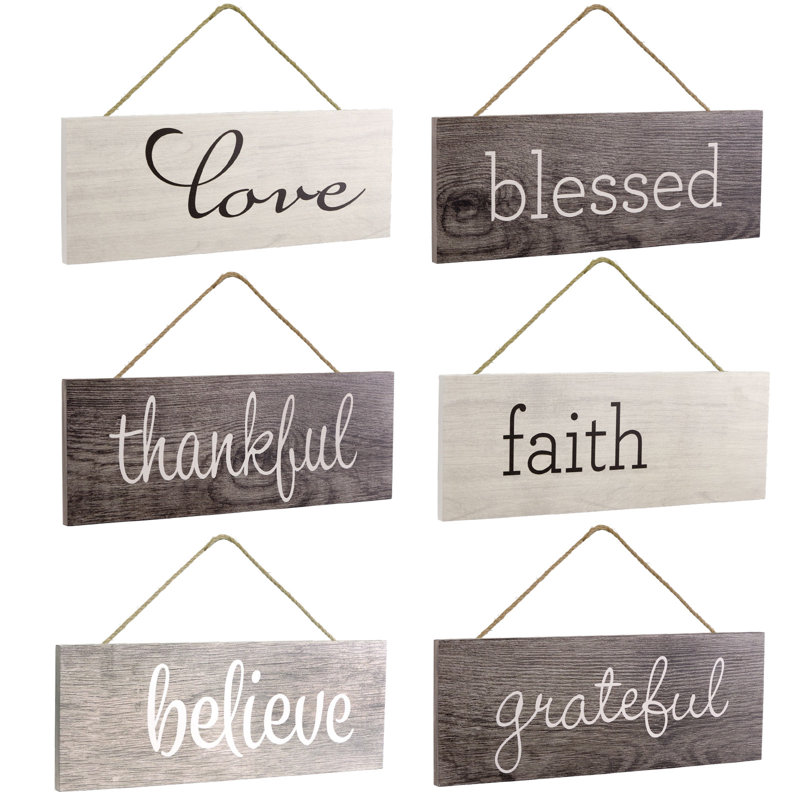 Enseigne Excello Global Products Sawtooth (Grateful, Love, Believe, Thankful, Faith, Blessed)