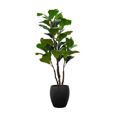 48'' Faux Elephant Ear Tree in Wood Pot