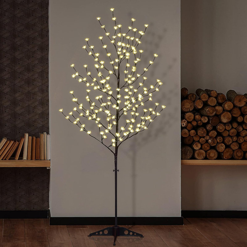 6.5FT 208 LED Cherry Blossom Tree, Lighted Artificial Tree for Decoration Inside and Outside