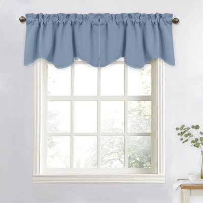 Blackout Curtain Valance For Kitchen Windows, Home Decorative Rod Pocket Short Curtain Drape For Bathroom/Living Room/Bedroom, 52" W X 18" L,