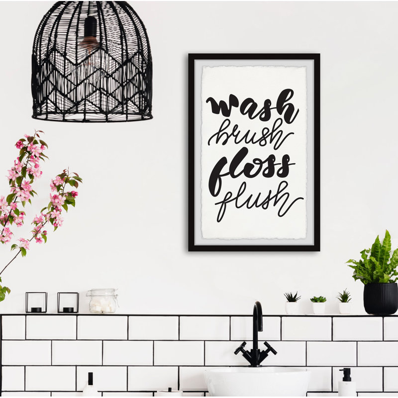 Bathroom Riddles - Single Picture Frame Print, 45cm H x 38cm W x 3.81cm D