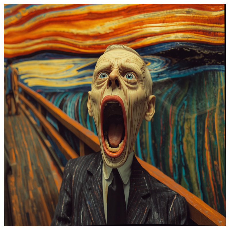 Screaming Figure Art Comforter, Twin