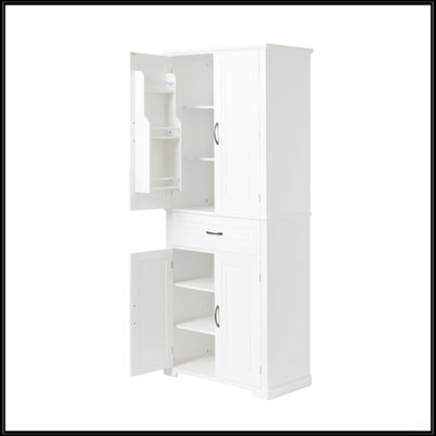 Armoire de rangement de salle de bain avec portes et tiroir