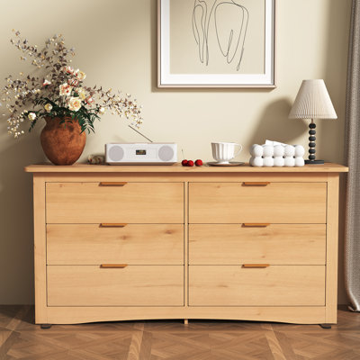 Commode double 6 tiroirs 59 po, commode en bois moderne