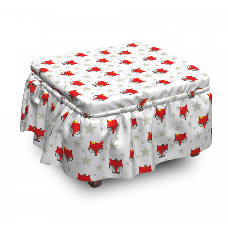 Housse pour repose-pieds hipster foxes casquettes