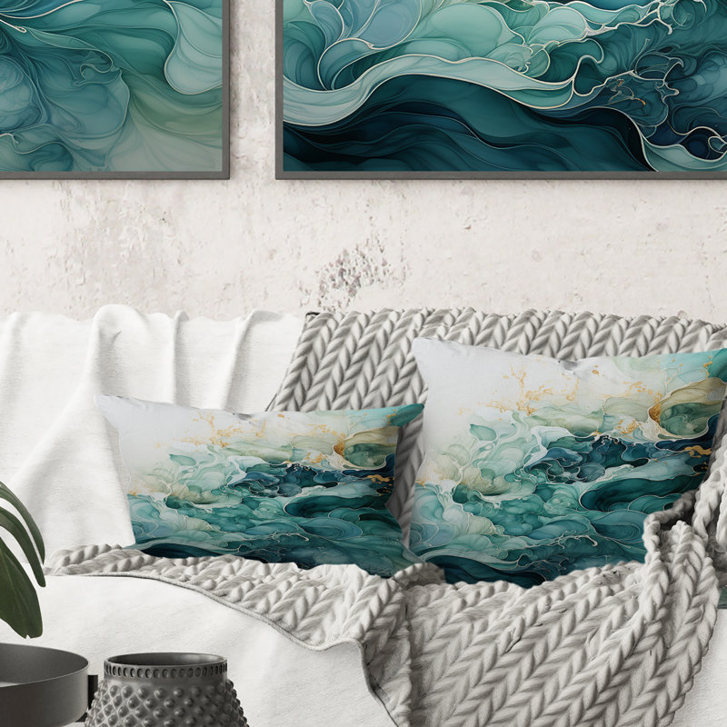 Coussin décoratif bleu sarcelle Minimalisme Serenity In Motion