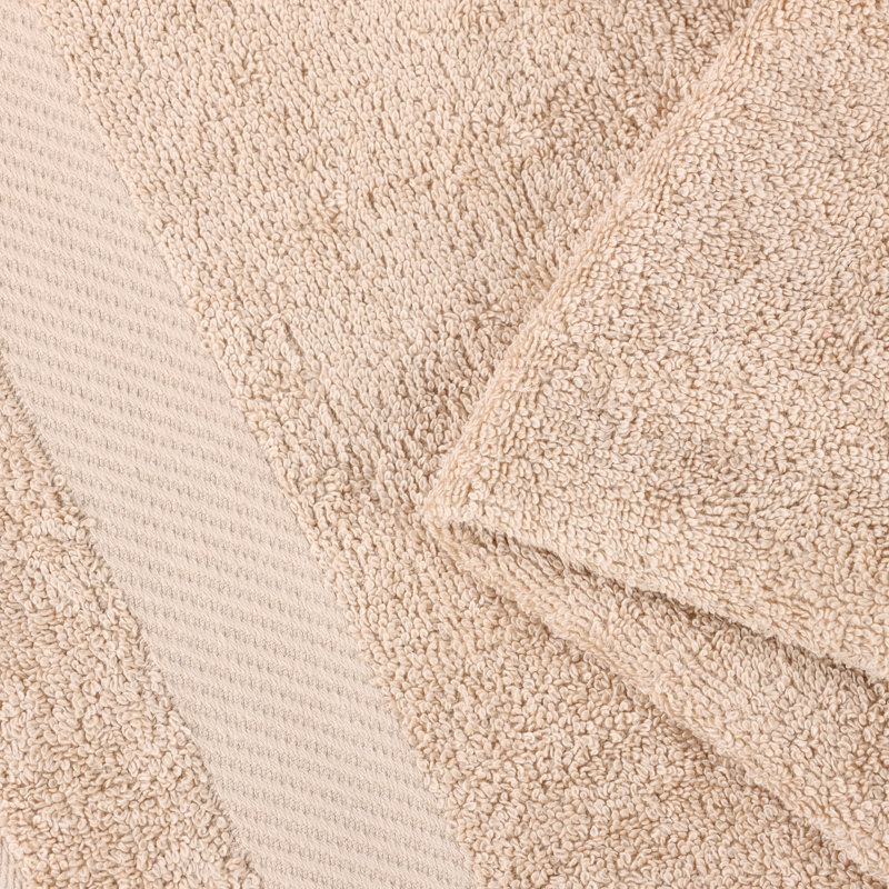 Certified Egyptian Cotton Medium Weight Solid Luxury 4 Piece Bath Towel Set, Fawn