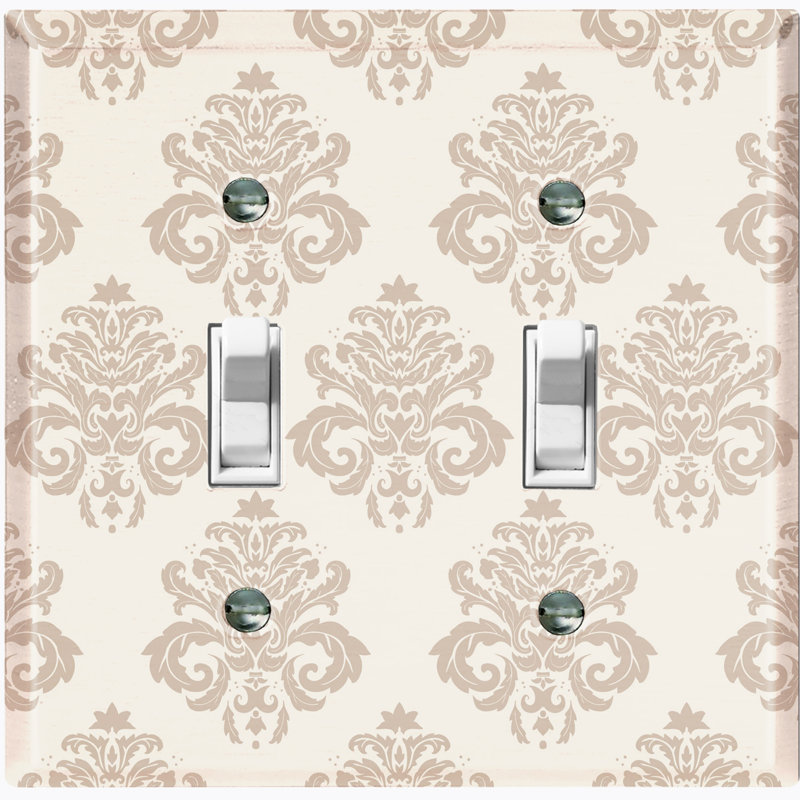 Plaque murale d'interrupteur à bascule Damask, Beige