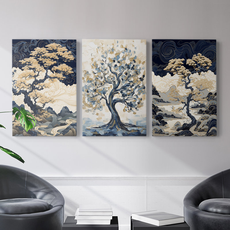 Lanscape Study Series XLIV - Ensemble de toiles tendues avec châssis Premium - Prêt à être accroché