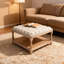 Table basse carrée capitonnée avec repose-pieds et tablette de rangement (33 po)