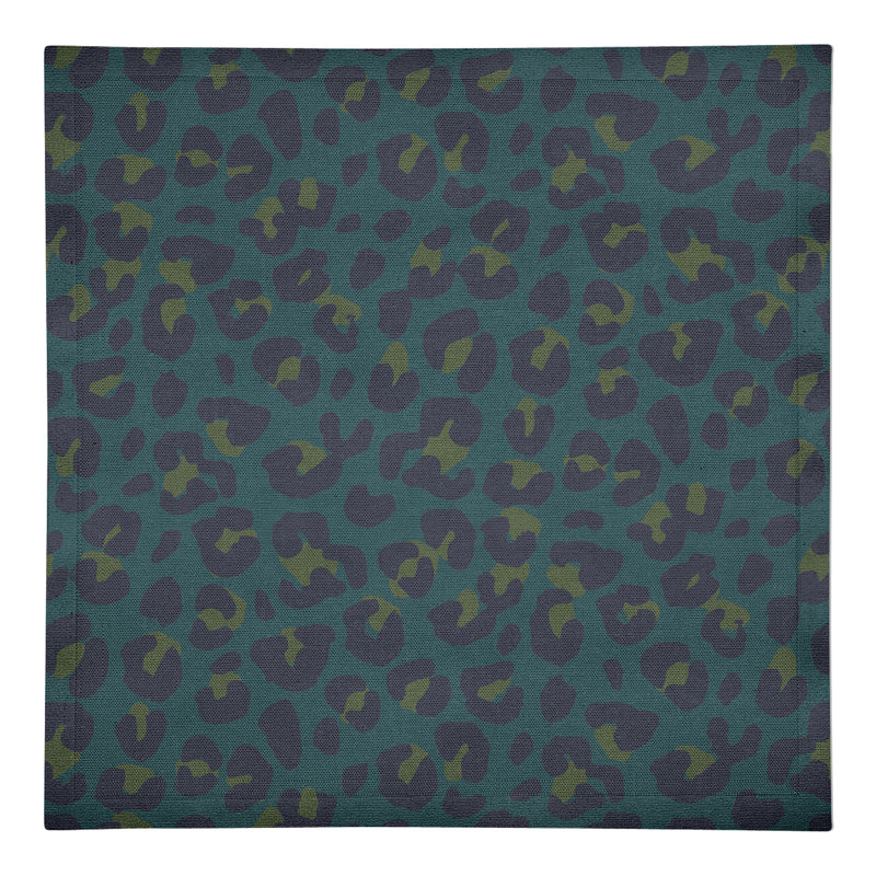 Draycen Cotton Animal Print Square Napkin, Blue