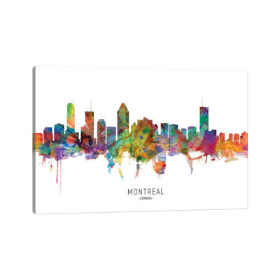«Montreal Canada Skyline» par Michael Tompsett. - Impression sur toile tendue
