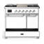 Majestic III Series 40 Inch Dual Fuel Range with 6 Sealed Burners, Griddle, in White (Natural Gas, Copper Trim)-1341391968-1341391963-1341391954