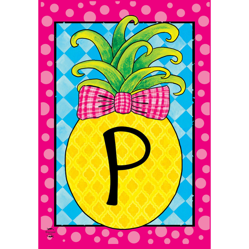 Drapeau de jardin ananas monogramme lettre P