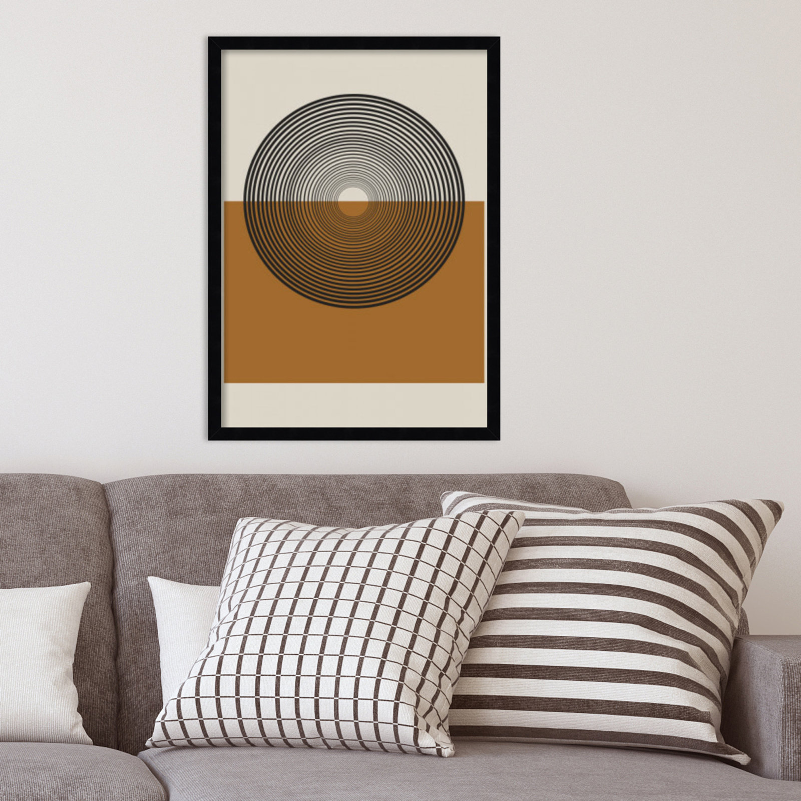Retro Landscape Print, Black, 25" H x 18" W x 1" D