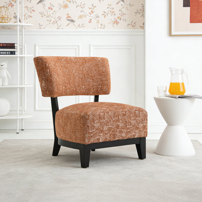 Tissu subtil texturé abstrait Alldredge, Orange rustique
